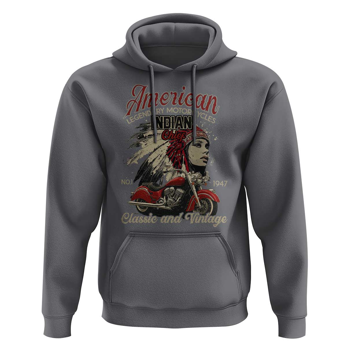 American Legendary Motorcycle Indian Chief Hoodie Classic And Vintage Bikers - Wonder Print Shop