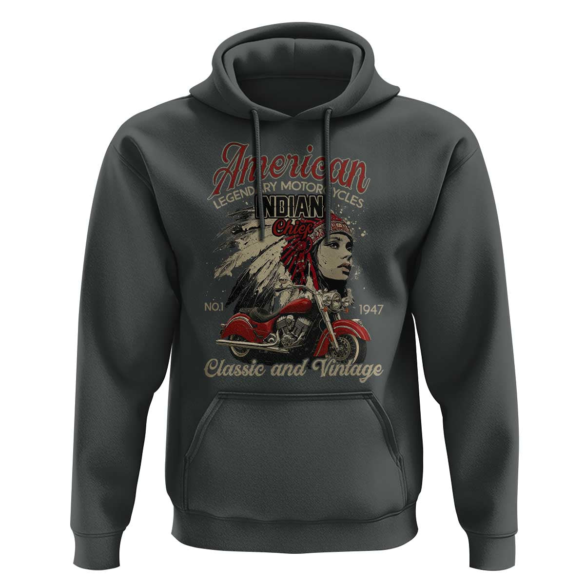 American Legendary Motorcycle Indian Chief Hoodie Classic And Vintage Bikers - Wonder Print Shop