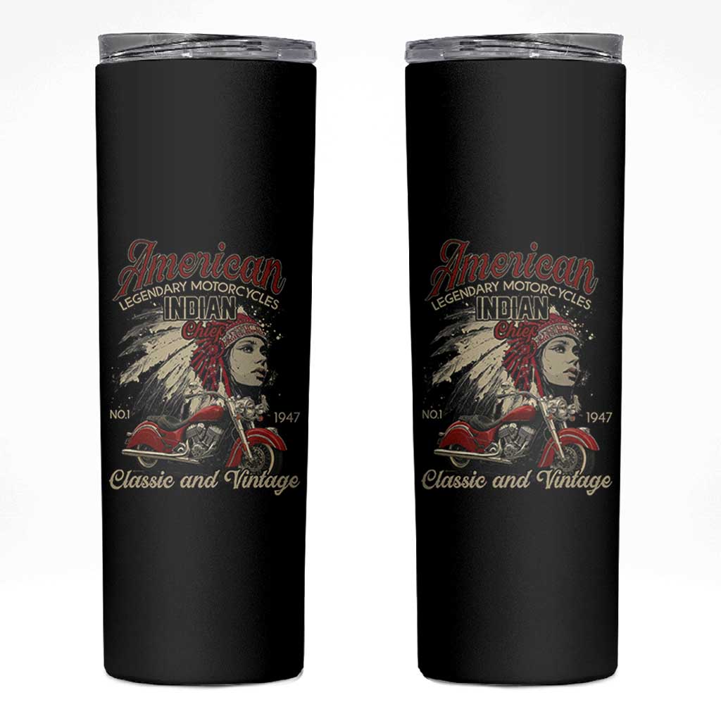 American Legendary Motorcycle Indian Chief Skinny Tumbler Classic And Vintage Bikers - Wonder Print Shop