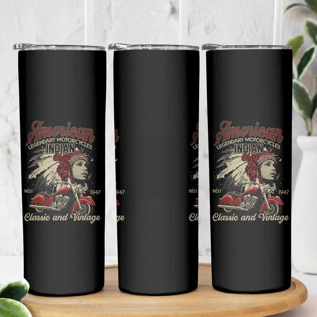 American Legendary Motorcycle Indian Chief Skinny Tumbler Classic And Vintage Bikers - Wonder Print Shop