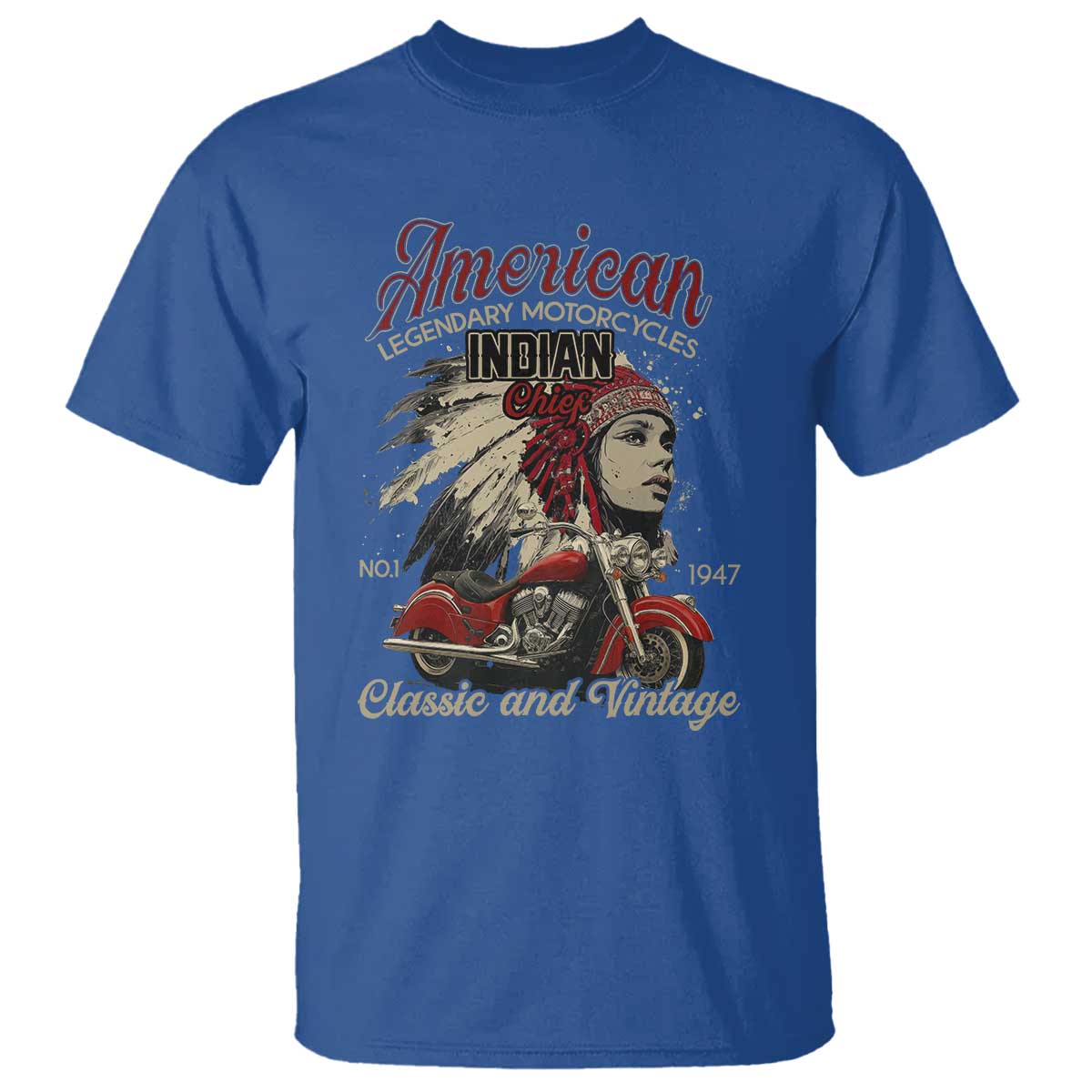 American Legendary Motorcycle Indian Chief T Shirt Classic And Vintage Bikers - Wonder Print Shop