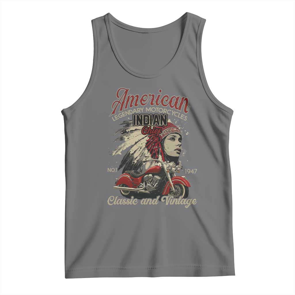 American Legendary Motorcycle Indian Chief Tank Top Classic And Vintage Bikers - Wonder Print Shop