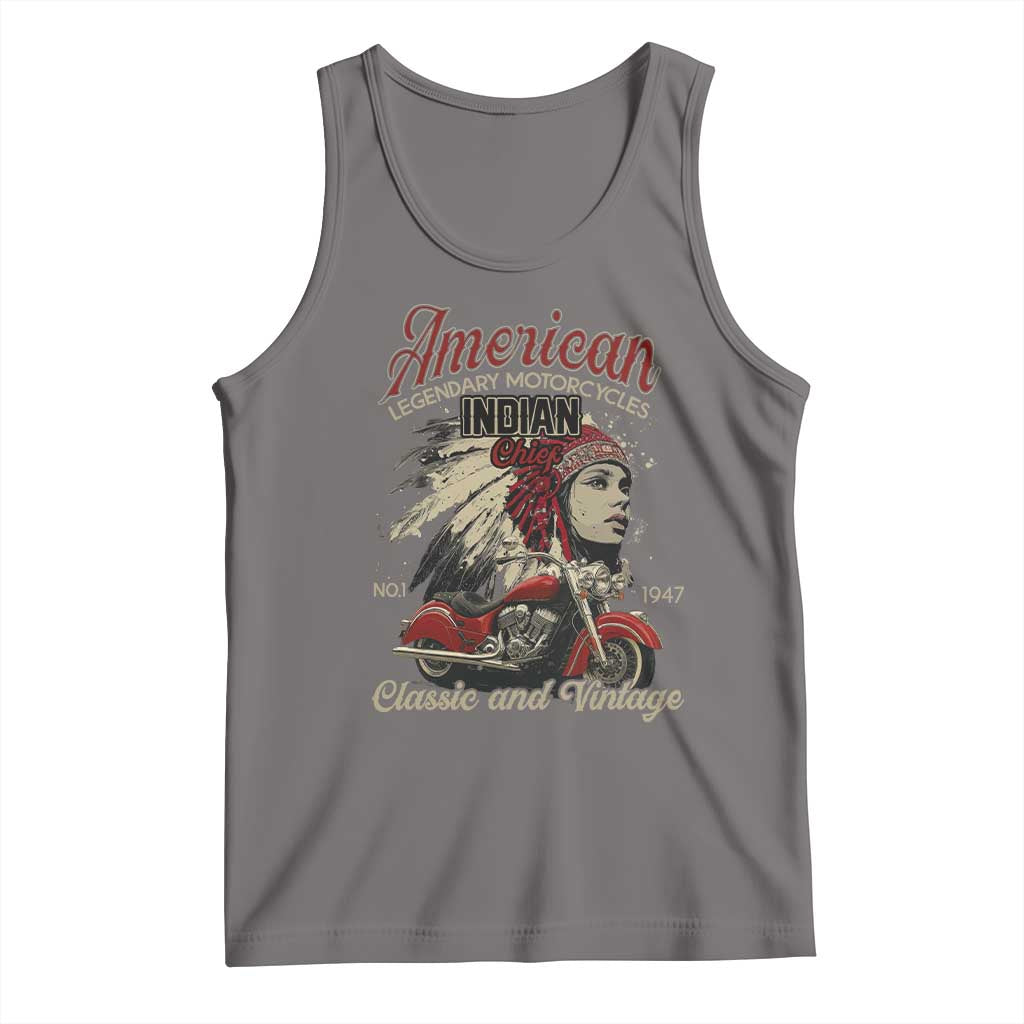 American Legendary Motorcycle Indian Chief Tank Top Classic And Vintage Bikers - Wonder Print Shop