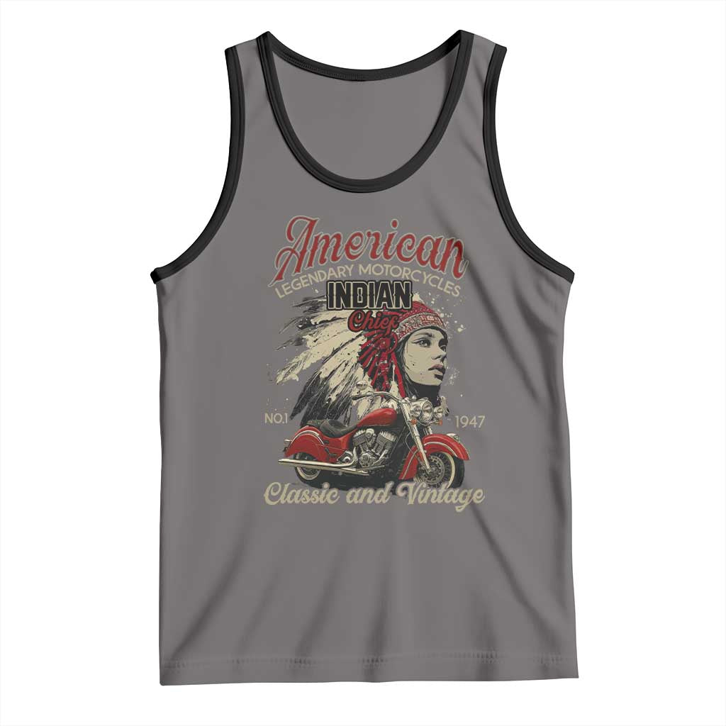 American Legendary Motorcycle Indian Chief Tank Top Classic And Vintage Bikers - Wonder Print Shop