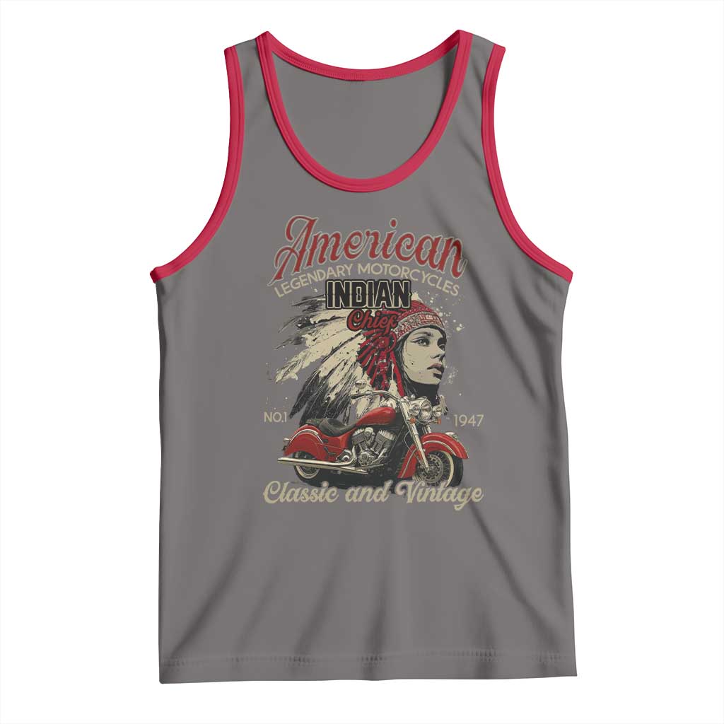 American Legendary Motorcycle Indian Chief Tank Top Classic And Vintage Bikers - Wonder Print Shop