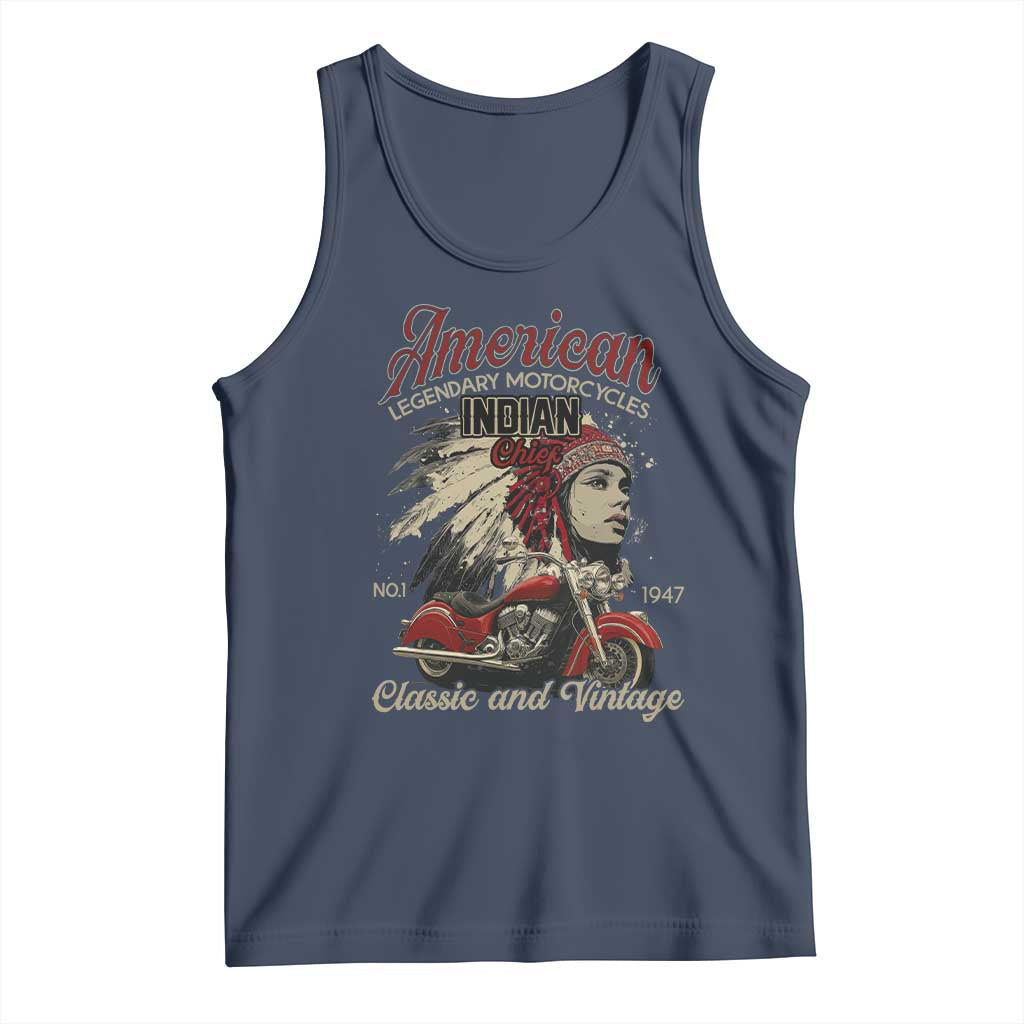 American Legendary Motorcycle Indian Chief Tank Top Classic And Vintage Bikers - Wonder Print Shop