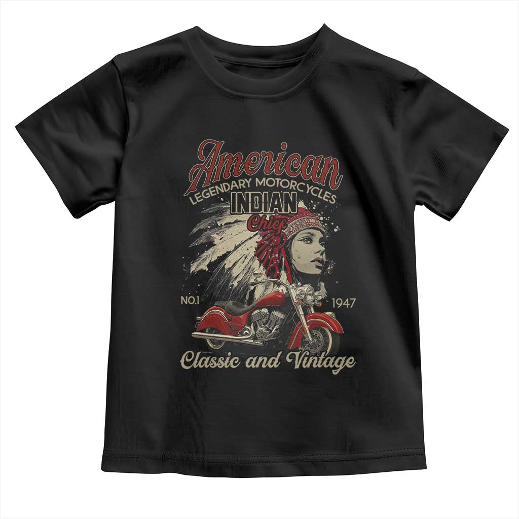 American Legendary Motorcycle Indian Chief Toddler T Shirt Classic And Vintage Bikers - Wonder Print Shop