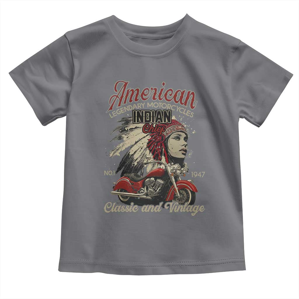 American Legendary Motorcycle Indian Chief Toddler T Shirt Classic And Vintage Bikers - Wonder Print Shop