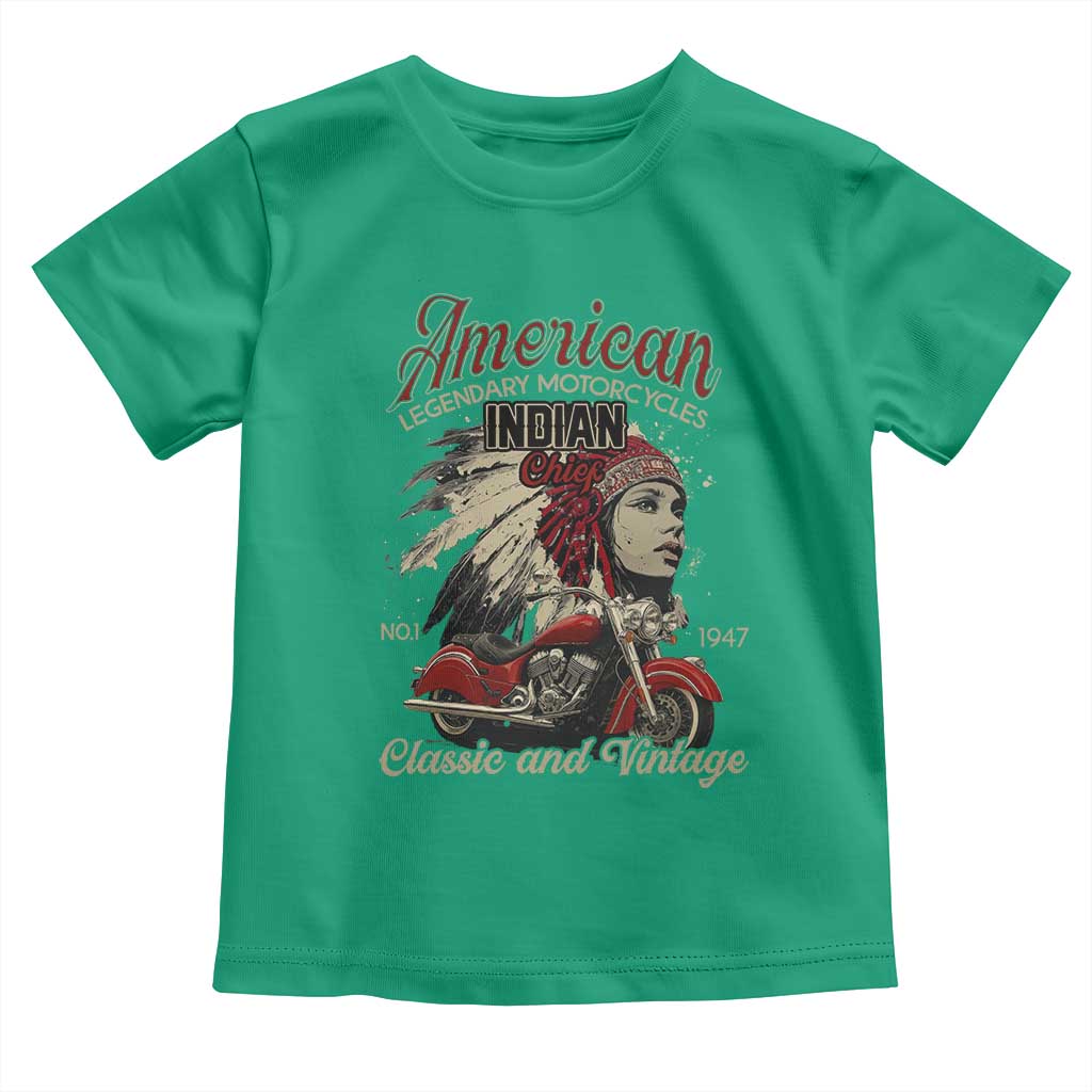 American Legendary Motorcycle Indian Chief Toddler T Shirt Classic And Vintage Bikers - Wonder Print Shop