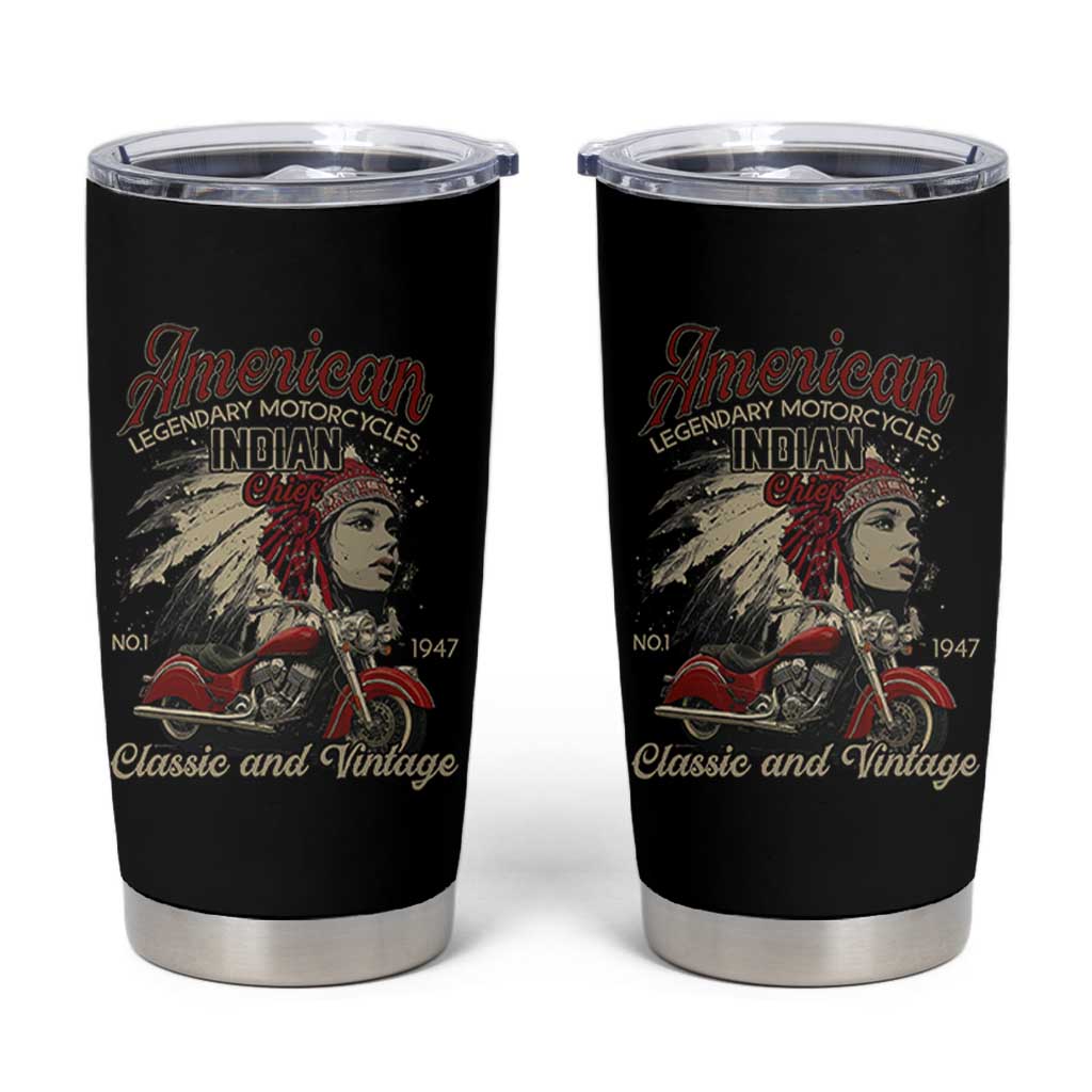 American Legendary Motorcycle Indian Chief Tumbler Cup Classic And Vintage Bikers - Wonder Print Shop