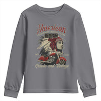 American Legendary Motorcycle Indian Chief Youth Sweatshirt Classic And Vintage Bikers - Wonder Print Shop