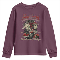 American Legendary Motorcycle Indian Chief Youth Sweatshirt Classic And Vintage Bikers - Wonder Print Shop