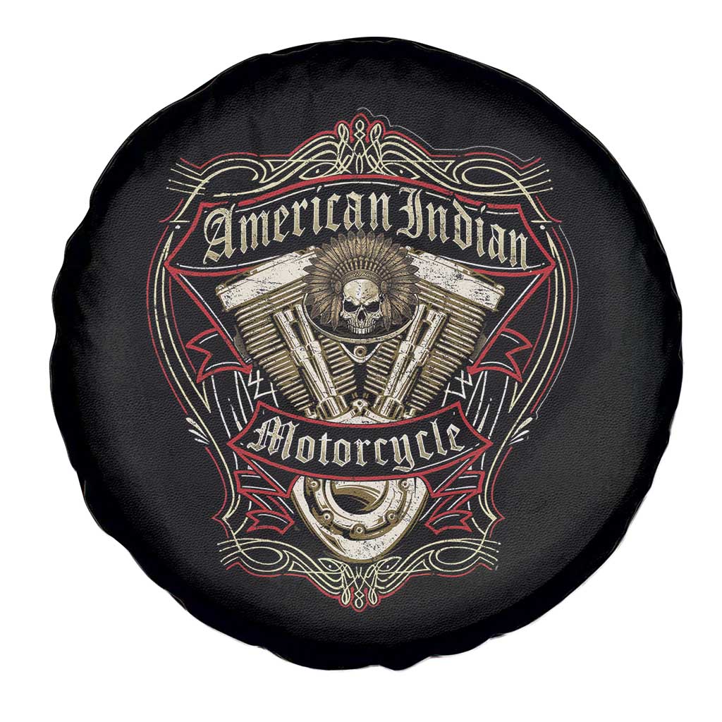 American Indian Skull Motorcycle Vintage Motorbike Engine Spare Tire Cover - Wonder Print Shop