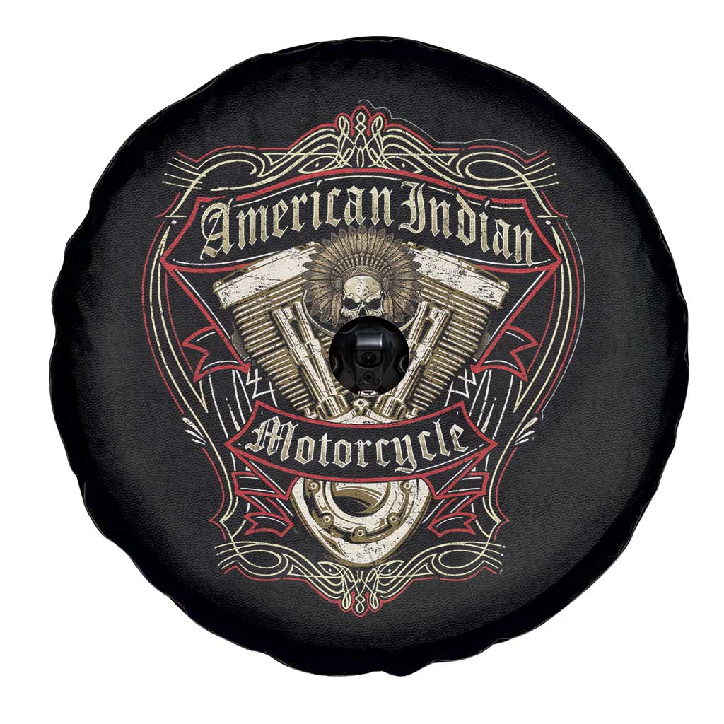 American Indian Skull Motorcycle Vintage Motorbike Engine Spare Tire Cover - Wonder Print Shop