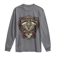 American Indian Skull Motorcycle Vintage Motorbike Engine Long Sleeve Shirt - Wonder Print Shop