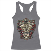 American Indian Skull Motorcycle Vintage Motorbike Engine Racerback Tank Top - Wonder Print Shop