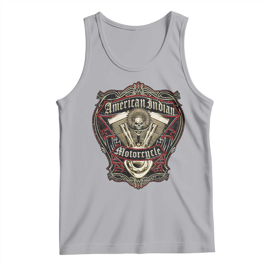 American Indian Skull Motorcycle Vintage Motorbike Engine Tank Top - Wonder Print Shop