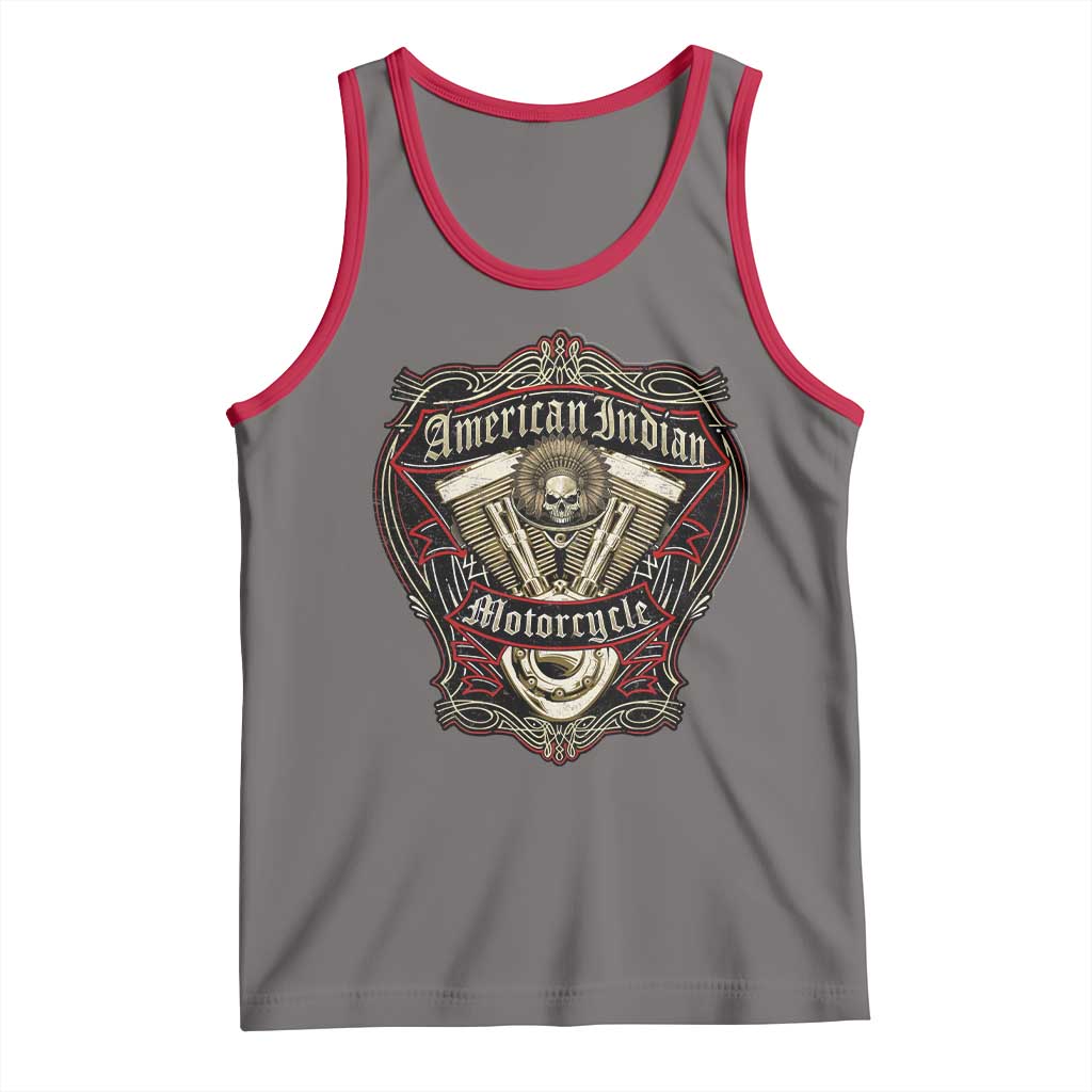 American Indian Skull Motorcycle Vintage Motorbike Engine Tank Top - Wonder Print Shop