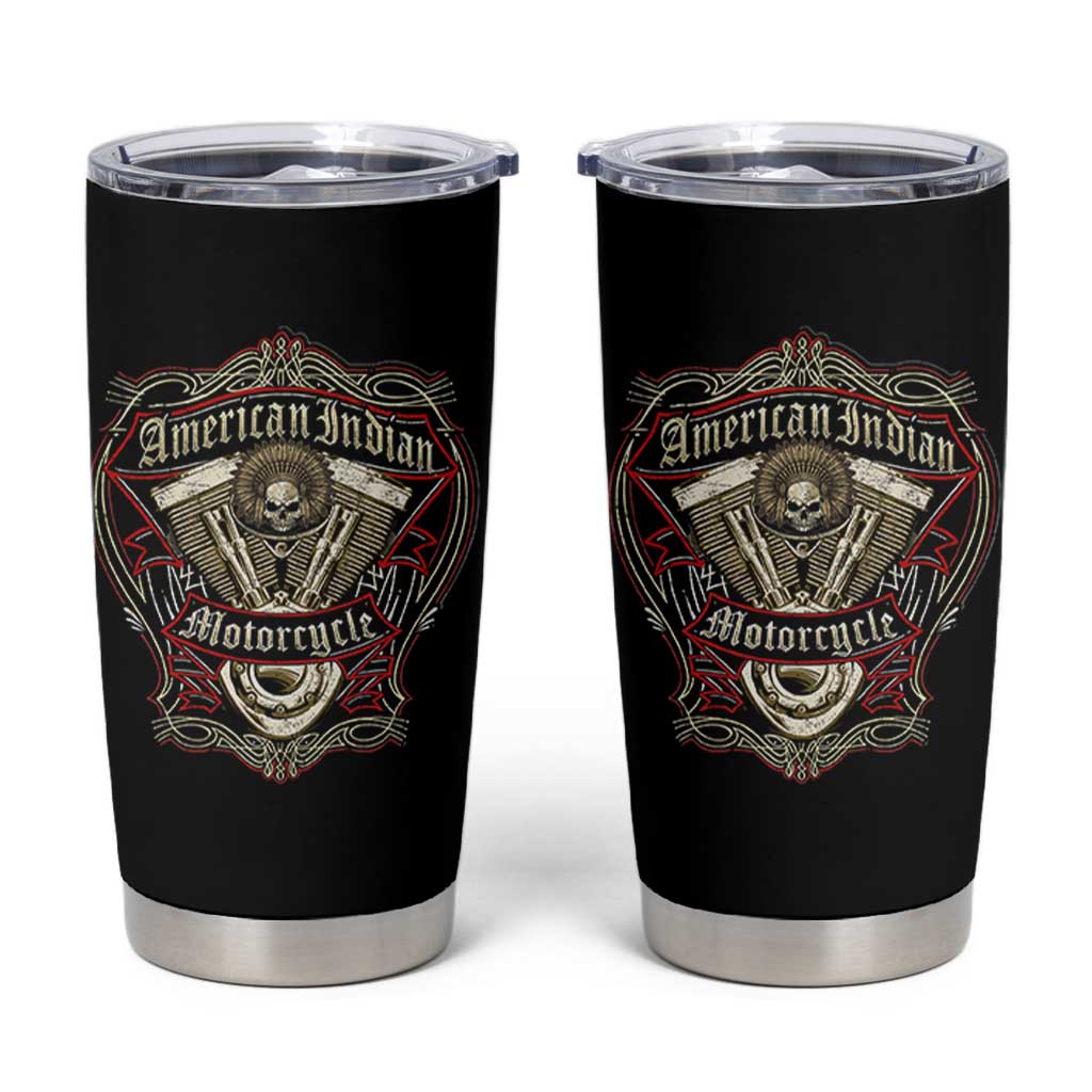 American Indian Skull Motorcycle Vintage Motorbike Engine Tumbler Cup - Wonder Print Shop