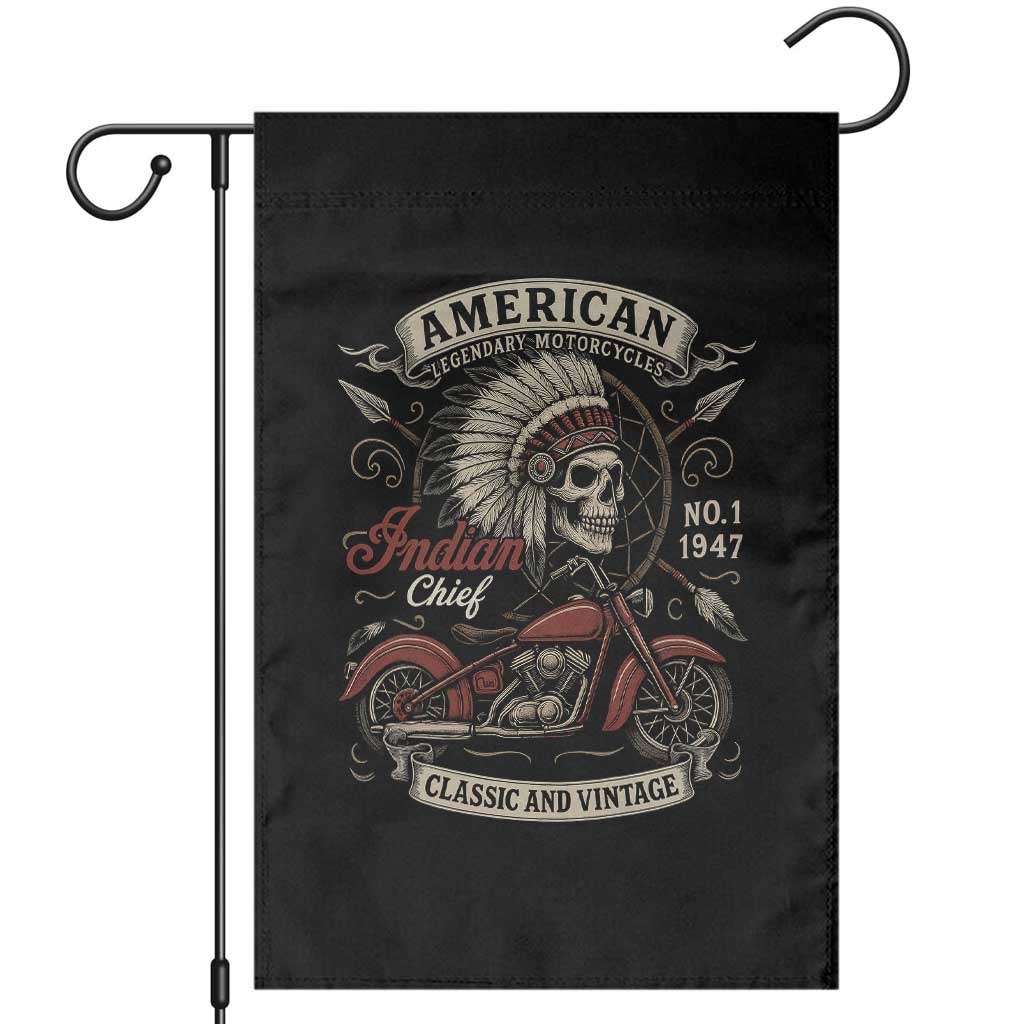 American Legendary Motorcycle Indian Chief Garden Flag No 1 Classic And Vintage Skull - Wonder Print Shop