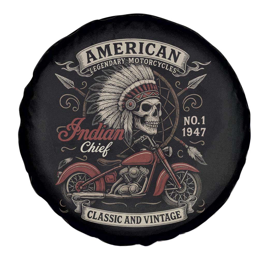 American Legendary Motorcycle Indian Chief Spare Tire Cover No 1 Classic And Vintage Skull - Wonder Print Shop