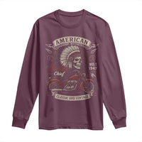 American Legendary Motorcycle Indian Chief Long Sleeve Shirt No 1 Classic And Vintage Skull - Wonder Print Shop