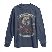 American Legendary Motorcycle Indian Chief Long Sleeve Shirt No 1 Classic And Vintage Skull - Wonder Print Shop