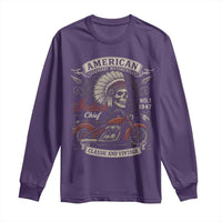 American Legendary Motorcycle Indian Chief Long Sleeve Shirt No 1 Classic And Vintage Skull - Wonder Print Shop