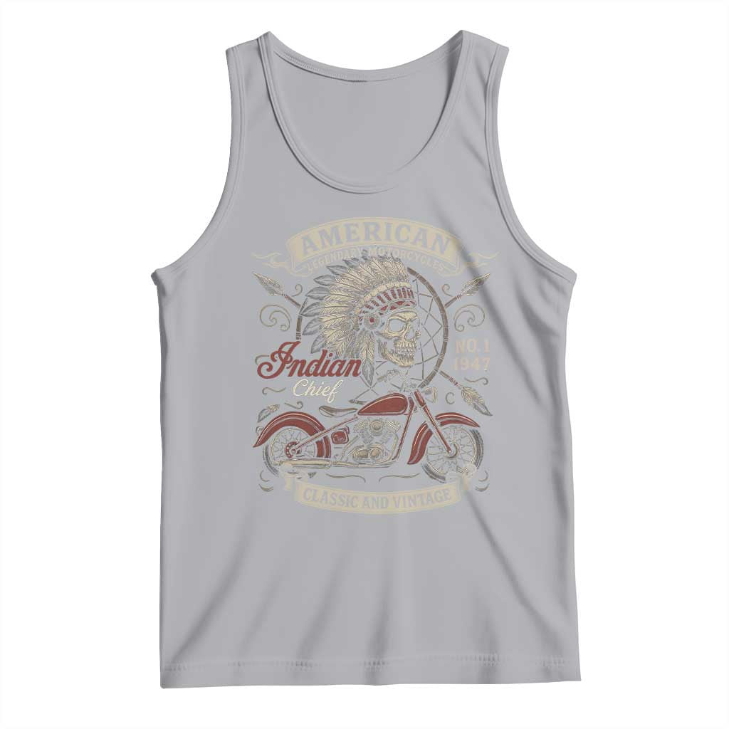 American Legendary Motorcycle Indian Chief Tank Top No 1 Classic And Vintage Skull - Wonder Print Shop