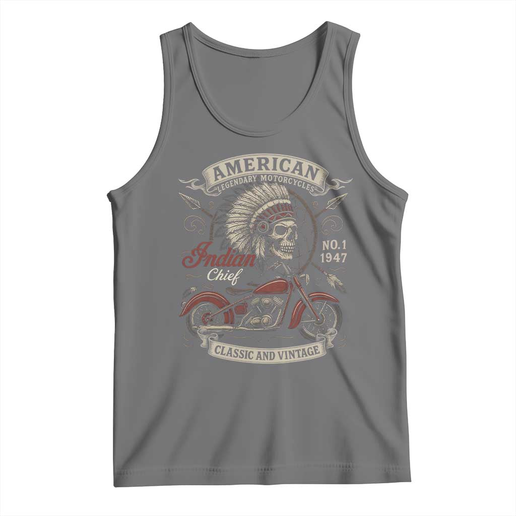 American Legendary Motorcycle Indian Chief Tank Top No 1 Classic And Vintage Skull - Wonder Print Shop