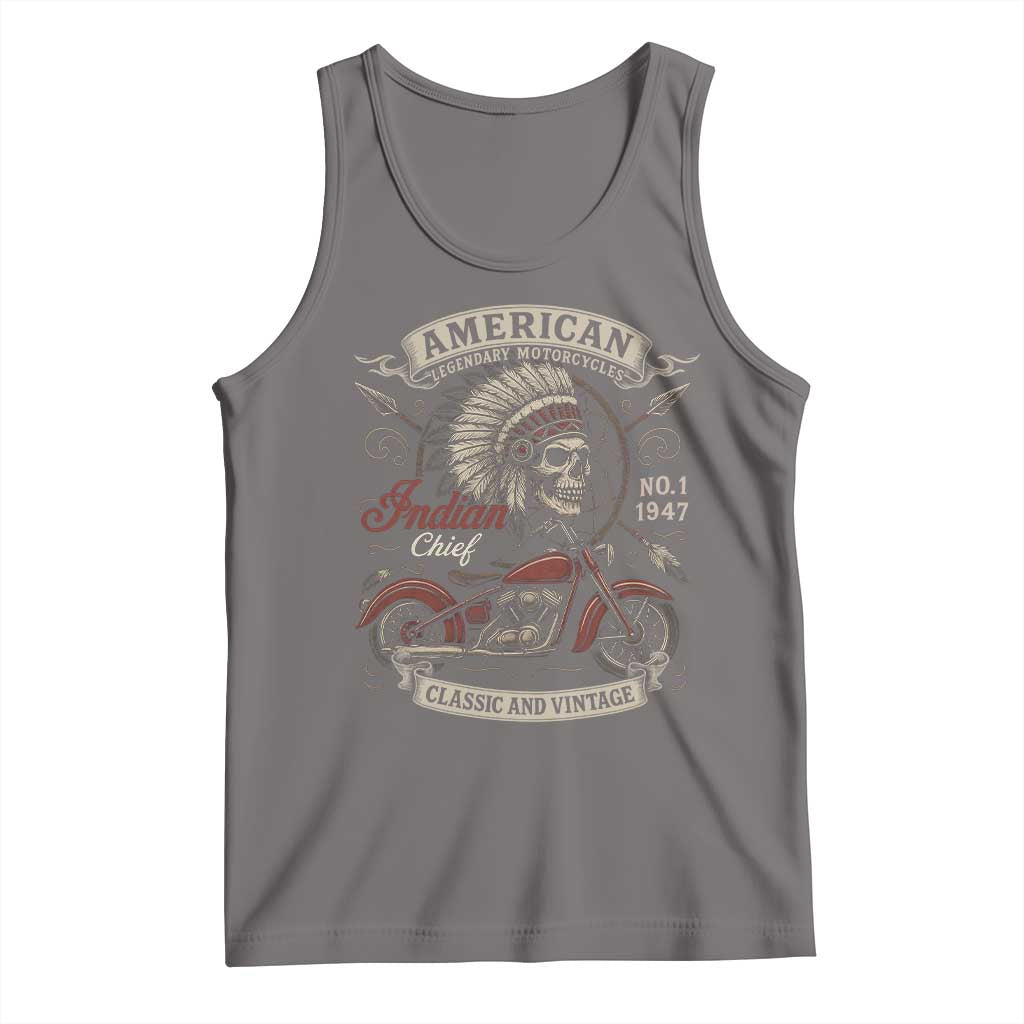 American Legendary Motorcycle Indian Chief Tank Top No 1 Classic And Vintage Skull - Wonder Print Shop
