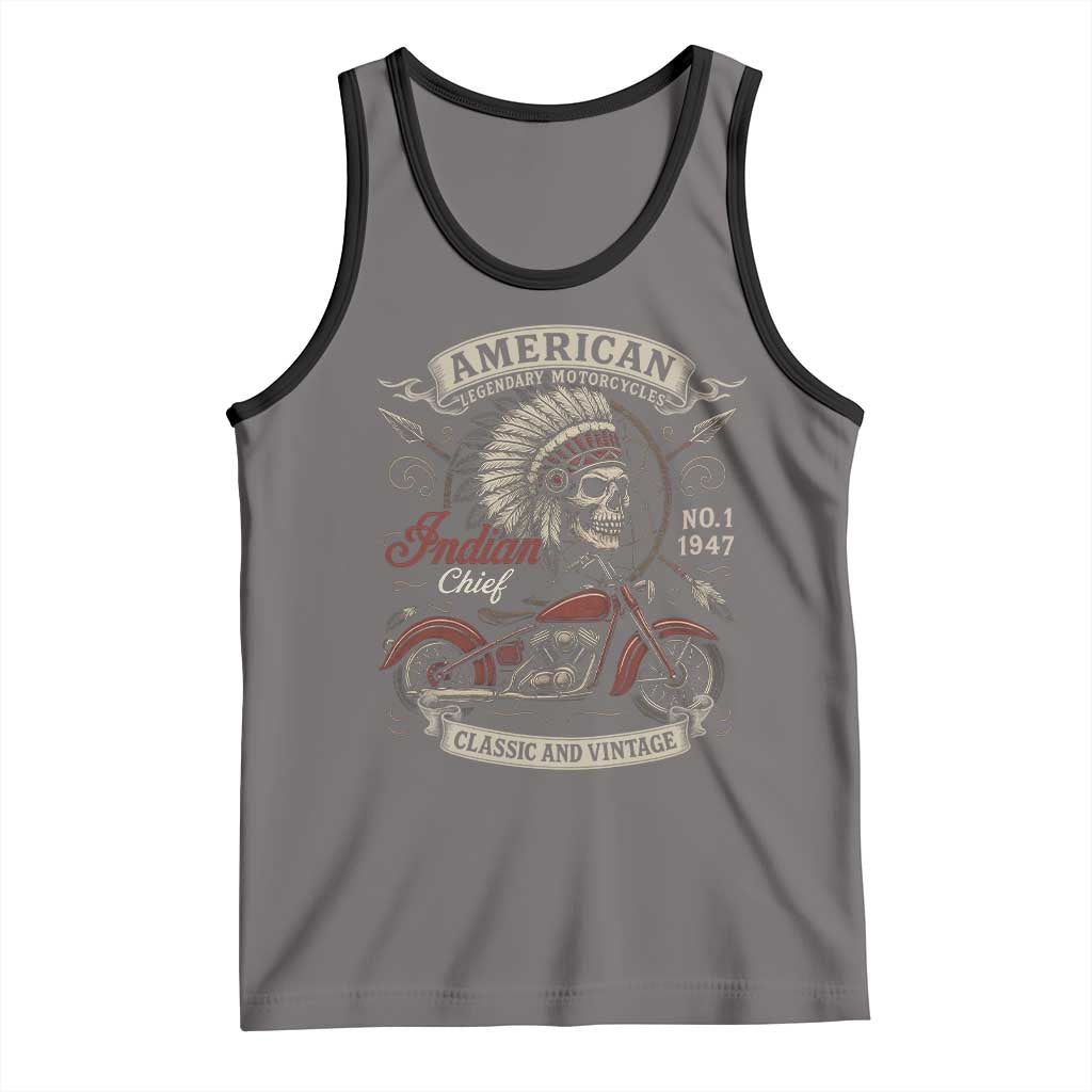 American Legendary Motorcycle Indian Chief Tank Top No 1 Classic And Vintage Skull - Wonder Print Shop