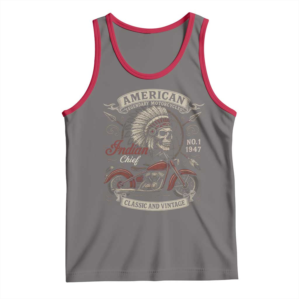 American Legendary Motorcycle Indian Chief Tank Top No 1 Classic And Vintage Skull - Wonder Print Shop