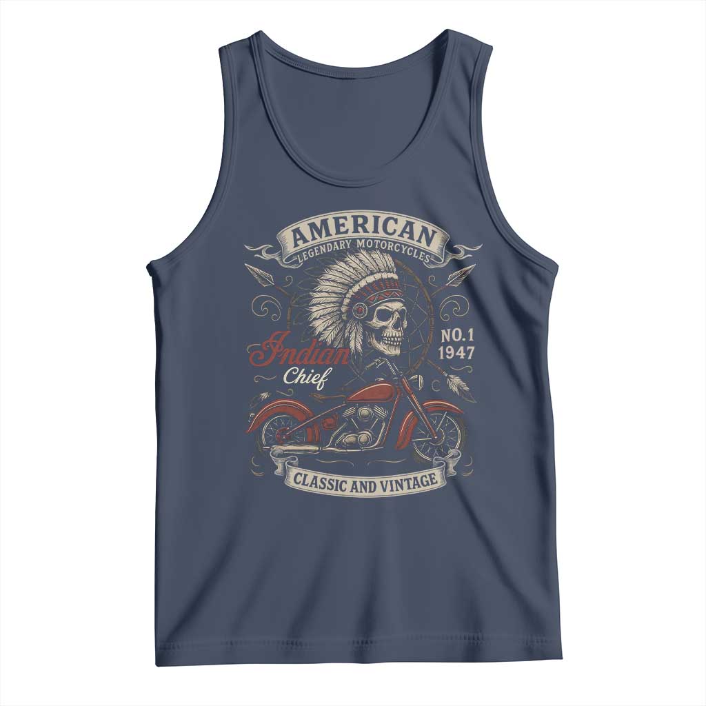 American Legendary Motorcycle Indian Chief Tank Top No 1 Classic And Vintage Skull - Wonder Print Shop