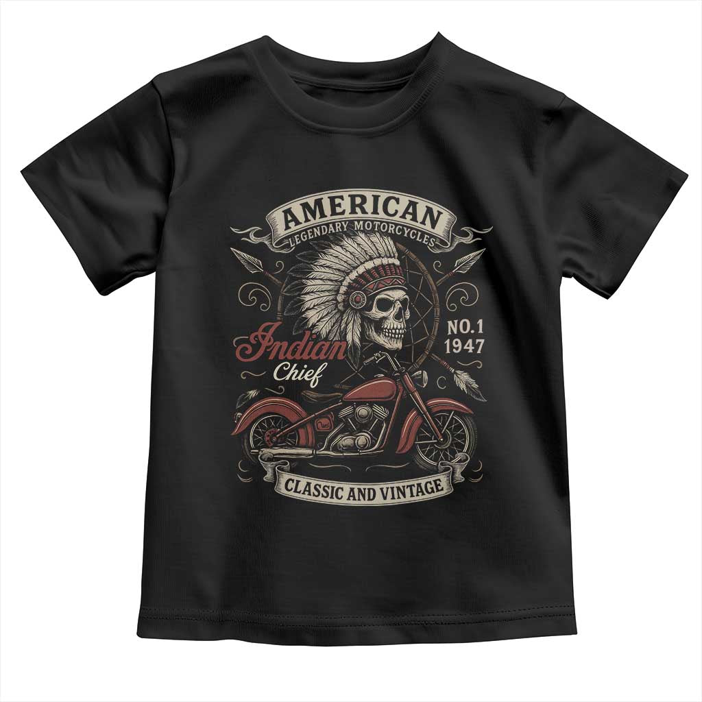 American Legendary Motorcycle Indian Chief Toddler T Shirt No 1 Classic And Vintage Skull - Wonder Print Shop