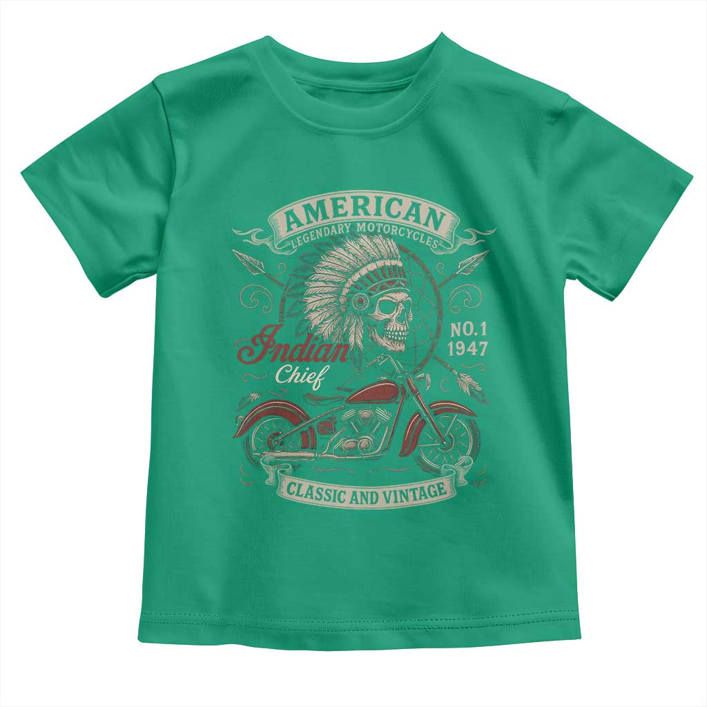 American Legendary Motorcycle Indian Chief Toddler T Shirt No 1 Classic And Vintage Skull - Wonder Print Shop