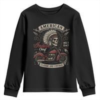 American Legendary Motorcycle Indian Chief Youth Sweatshirt No 1 Classic And Vintage Skull - Wonder Print Shop