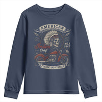 American Legendary Motorcycle Indian Chief Youth Sweatshirt No 1 Classic And Vintage Skull - Wonder Print Shop