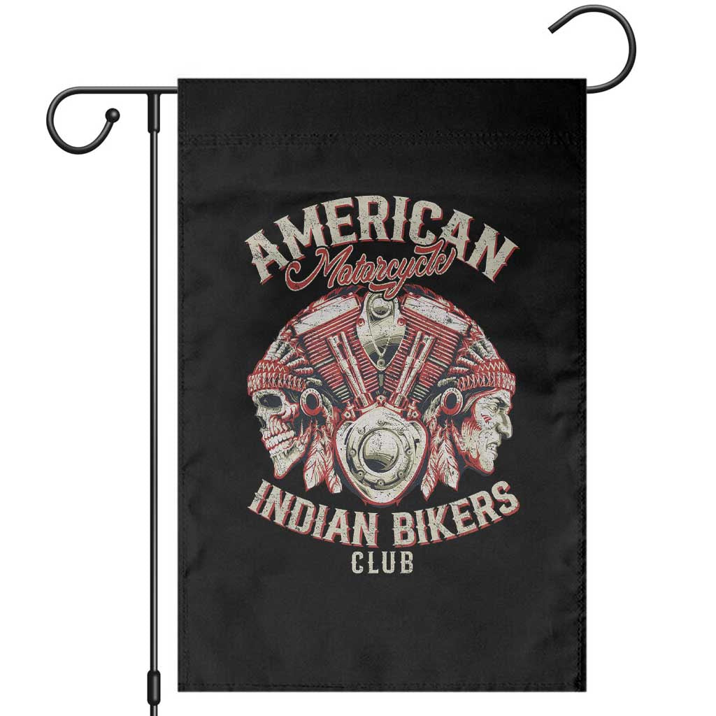 American Legendary Motorcycle Indian Biker Club Garden Flag Vintage Motorbike Engine Native American Skull - Wonder Print Shop