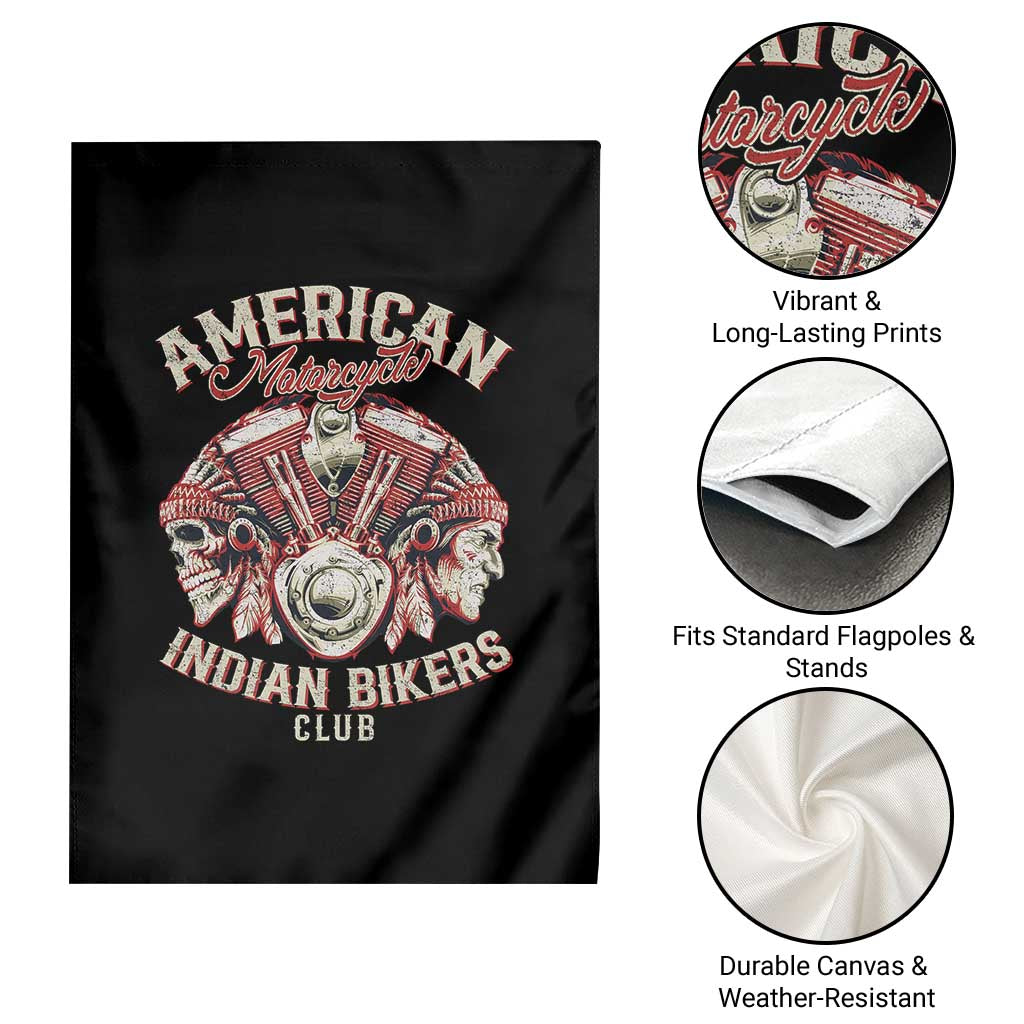 American Legendary Motorcycle Indian Biker Club Garden Flag Vintage Motorbike Engine Native American Skull - Wonder Print Shop