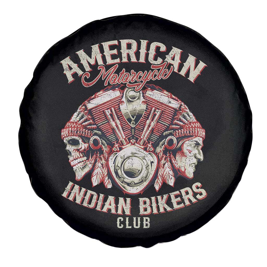 American Legendary Motorcycle Indian Biker Club Spare Tire Cover Vintage Motorbike Engine Native American Skull - Wonder Print Shop
