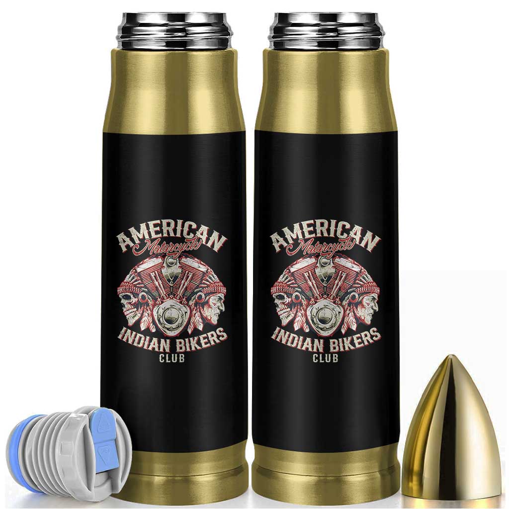 American Legendary Motorcycle Indian Biker Club Bullet Tumbler Vintage Motorbike Engine Native American Skull - Wonder Print Shop