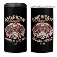 American Legendary Motorcycle Indian Biker Club 4 in 1 Can Cooler Tumbler Vintage Motorbike Engine Native American Skull - Wonder Print Shop