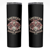 American Legendary Motorcycle Indian Biker Club Skinny Tumbler Vintage Motorbike Engine Native American Skull - Wonder Print Shop