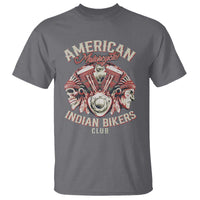 American Legendary Motorcycle Indian Biker Club T Shirt Vintage Motorbike Engine Native American Skull - Wonder Print Shop