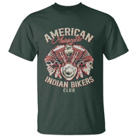 American Legendary Motorcycle Indian Biker Club T Shirt Vintage Motorbike Engine Native American Skull - Wonder Print Shop
