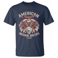 American Legendary Motorcycle Indian Biker Club T Shirt Vintage Motorbike Engine Native American Skull - Wonder Print Shop