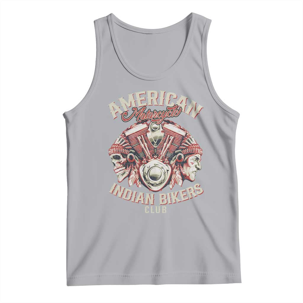 American Legendary Motorcycle Indian Biker Club Tank Top Vintage Motorbike Engine Native American Skull - Wonder Print Shop