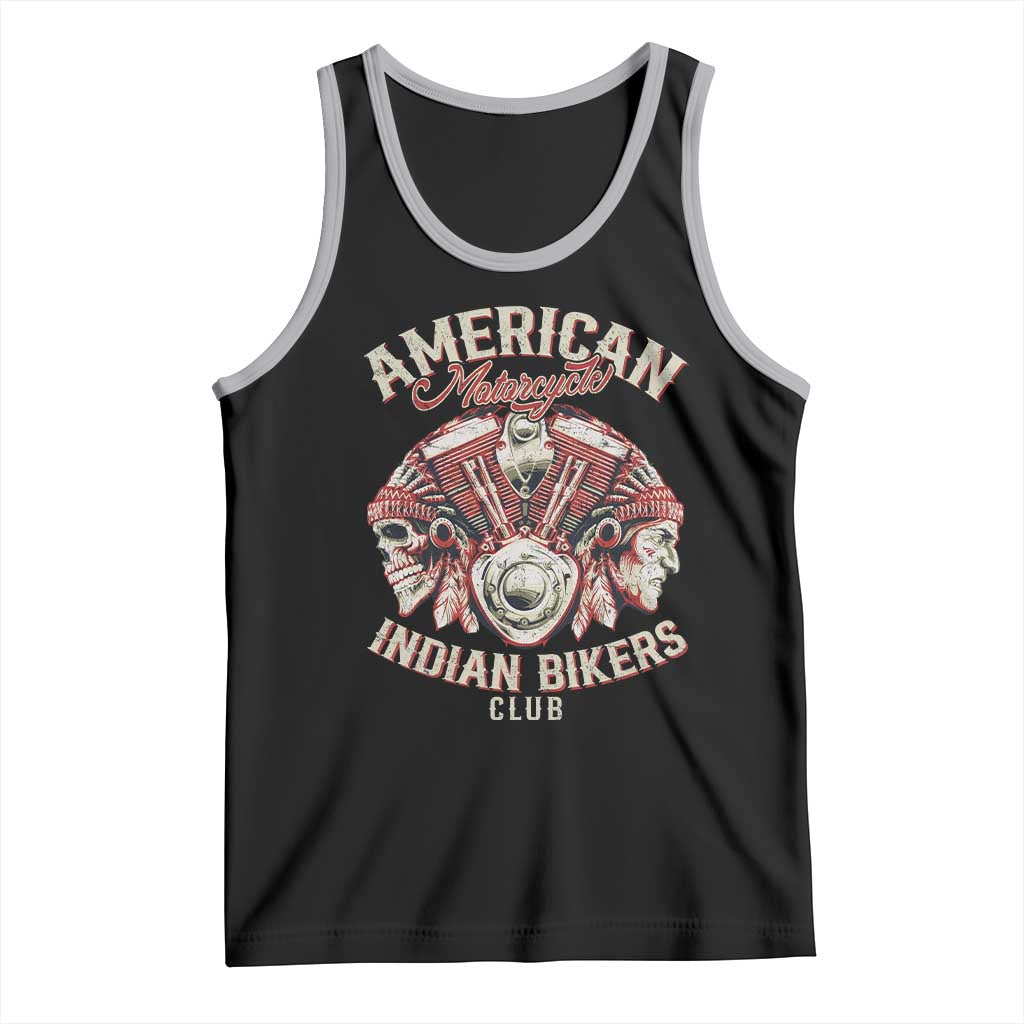American Legendary Motorcycle Indian Biker Club Tank Top Vintage Motorbike Engine Native American Skull - Wonder Print Shop