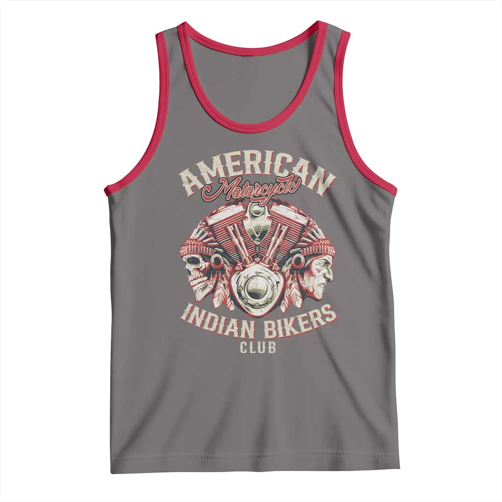 American Legendary Motorcycle Indian Biker Club Tank Top Vintage Motorbike Engine Native American Skull - Wonder Print Shop